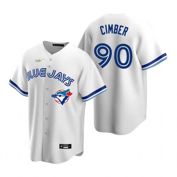 Mens Toronto Blue Jays #90 Adam Cimber Nike White Cooperstown Collection Jersey Dzhi